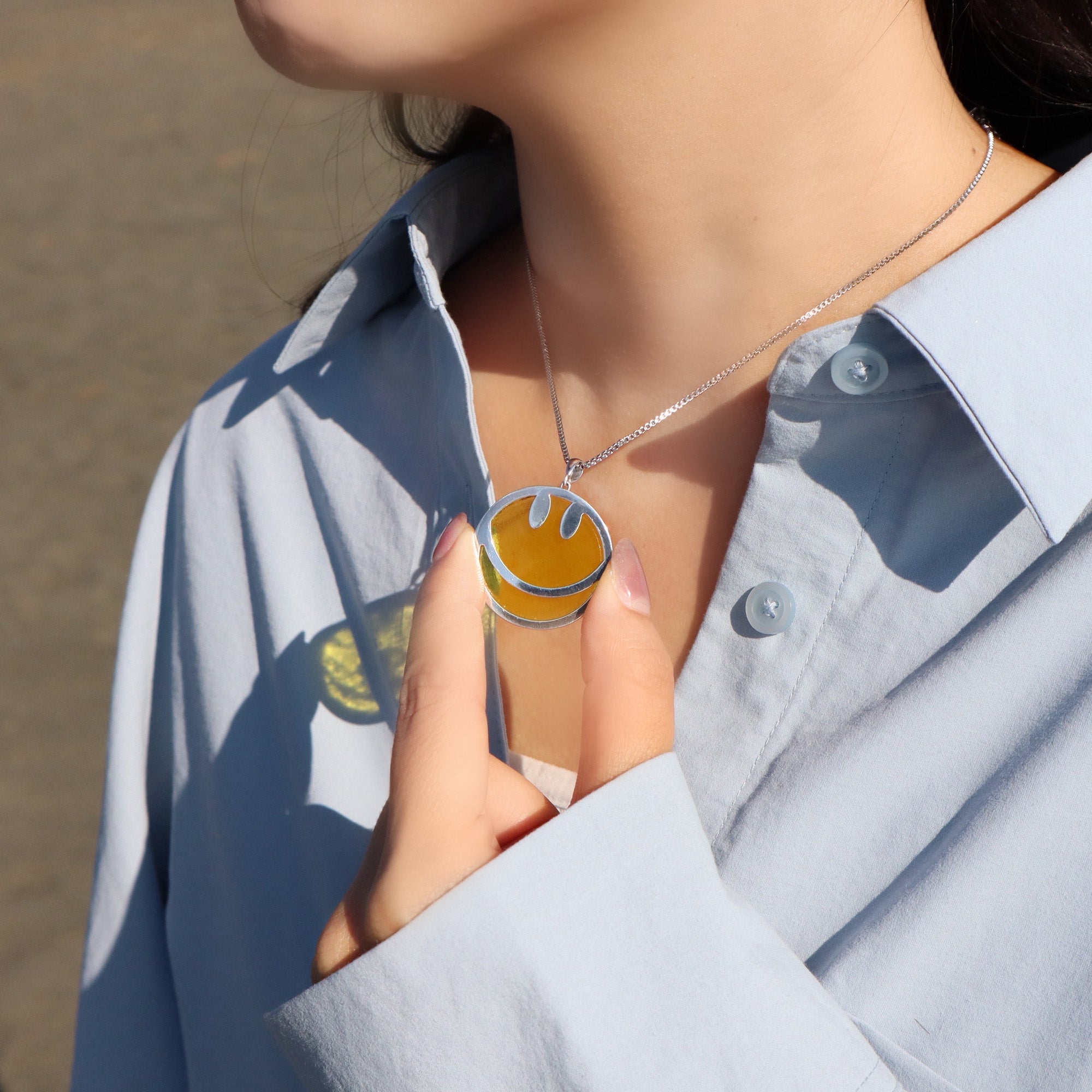 GLEAM GRAIN 「NICO」(ガラスペンダント) シルバー